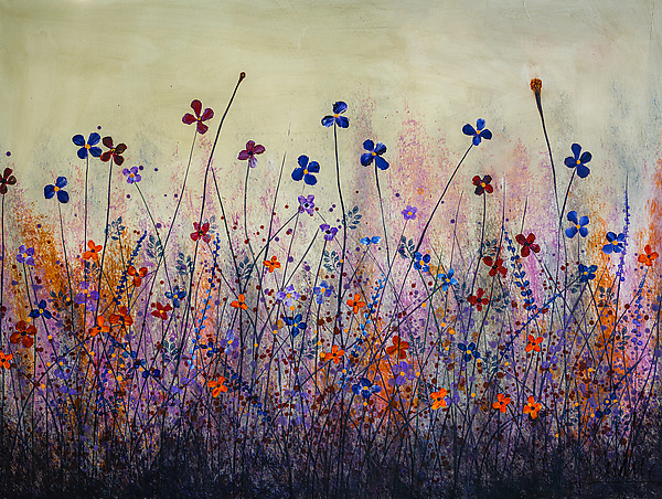 Happy Flowers by Fernando Garcia (Acrylic Painting) | Artful Home Happy Flowers by Fernando Garcia (Acrylic Painting) | Artful Home