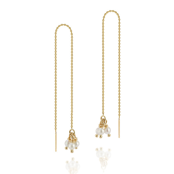 Swing Pearl Cluster Threader Earrings by Hi June Parker (Pearl Earrings) | Artful Home Swing Pearl Cluster Threader Earrings by Hi June Parker (Pearl Earrings) | Artful Home