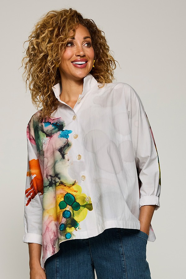 Splash Poplin Shirt by mSquare (Woven Top) | Artful Home Splash Poplin Shirt by mSquare (Woven Top) | Artful Home