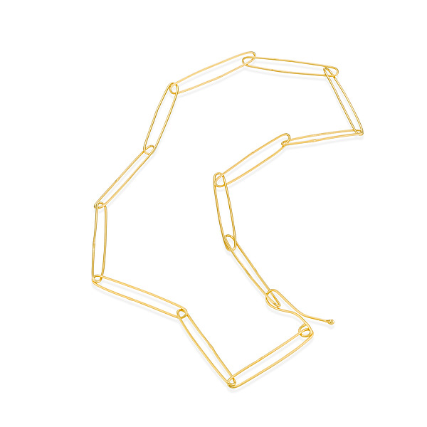 Paperclip Chain Necklace by Ravit Kaplan (Gold Vermeil Necklace) | Artful Home Paperclip Chain Necklace by Ravit Kaplan (Gold Vermeil Necklace) | Artful Home