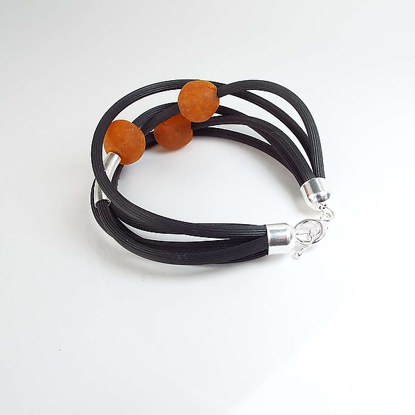 Splash of Color Bracelet by Dagmara Costello (Rubber & Stone Bracelet) | Artful Home Splash of Color Bracelet by Dagmara Costello (Rubber & Stone Bracelet) | Artful Home