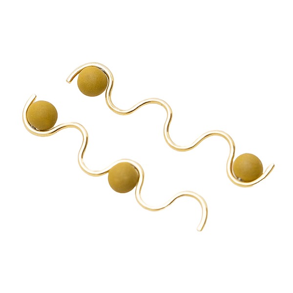 Twister Earrings by Mary Hamby (Porcelain & Brass Earrings) | Artful Home Twister Earrings by Mary Hamby (Porcelain & Brass Earrings) | Artful Home