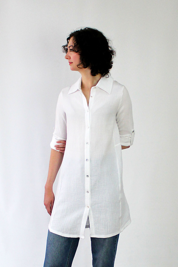 Muslin Button-Up Shirt by Beyond Threads (Woven Top) | Artful Home Muslin Button-Up Shirt by Beyond Threads (Woven Top) | Artful Home