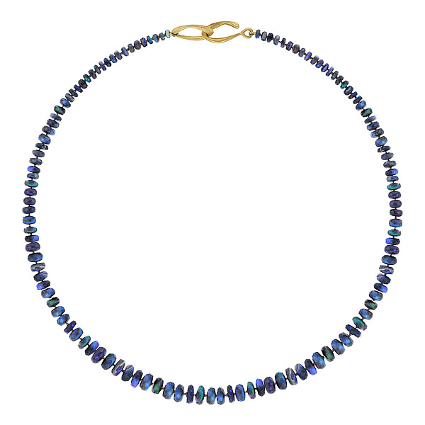 Blue Australian Opal Candy Necklace by Eve Streicker (Gold & Stone Necklace) | Artful Home Blue Australian Opal Candy Necklace by Eve Streicker (Gold & Stone Necklace) | Artful Home