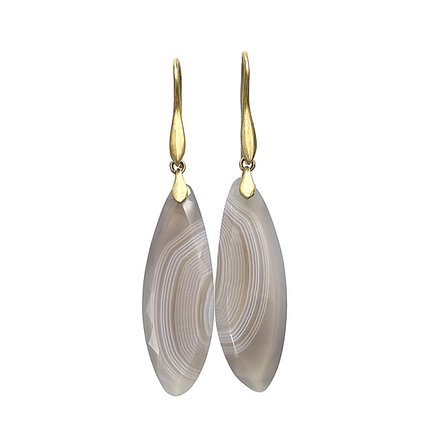 Agate Dancing Earrings by Eve Streicker (Gold & Stone Earrings) | Artful Home Agate Dancing Earrings by Eve Streicker (Gold & Stone Earrings) | Artful Home