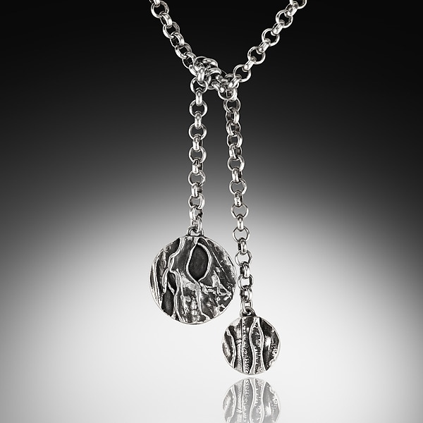 Orbital Lariat Necklace by Ellen Cohen (Silver Necklace) | Artful Home Orbital Lariat Necklace by Ellen Cohen (Silver Necklace) | Artful Home