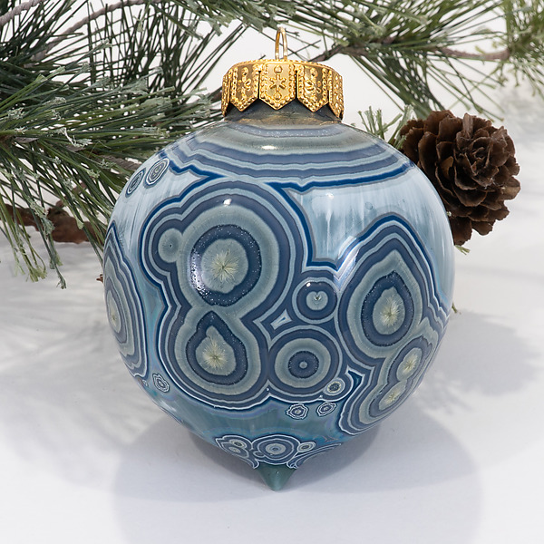 Crystalline Bauble Ornament, Morning Blue by Andrew Boswell (Ceramic Ornament) | Artful Home Crystalline Bauble Ornament, Morning Blue by Andrew Boswell (Ceramic Ornament) | Artful Home