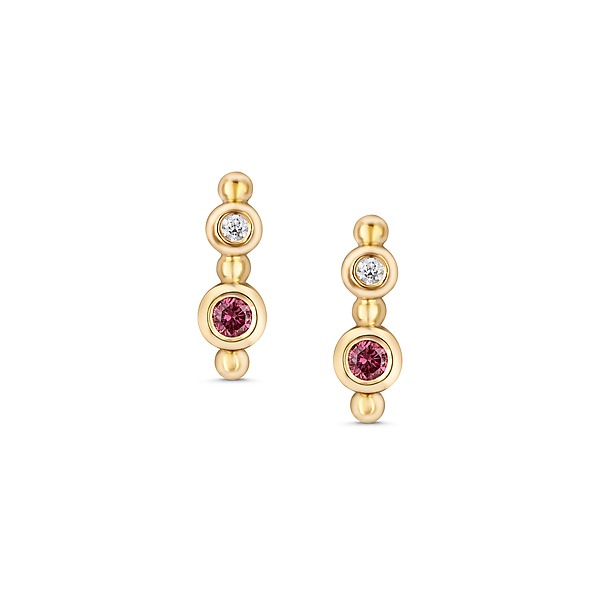Pink Diamond Elixir Top Studs by Svetlana Lazar (Gold Earrings) | Artful Home Pink Diamond Elixir Top Studs by Svetlana Lazar (Gold Earrings) | Artful Home