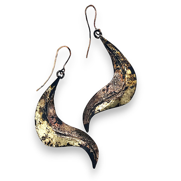 Wanderlust Earrings by Bette Barnett (Gold & Steel Earrings) | Artful Home Wanderlust Earrings by Bette Barnett (Gold & Steel Earrings) | Artful Home