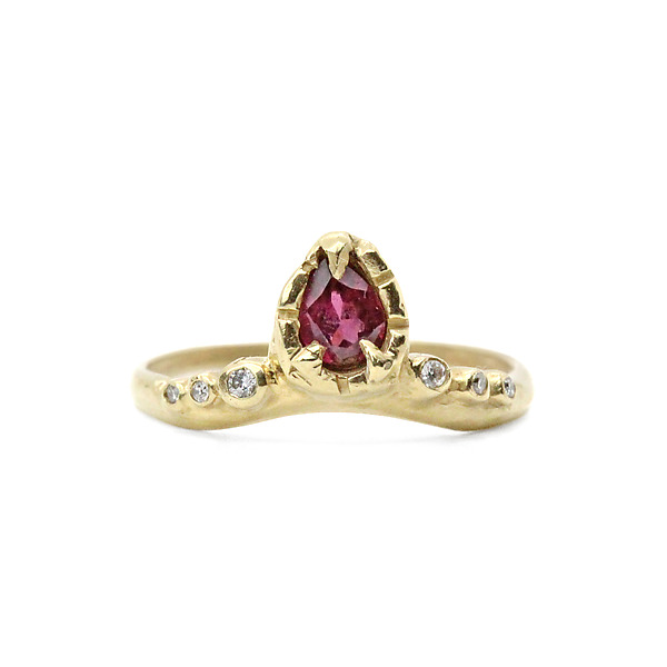 Garnet Aline Ring by Hayley Elise Jewellery (Gold & Stone Ring) | Artful Home Garnet Aline Ring by Hayley Elise Jewellery (Gold & Stone Ring) | Artful Home