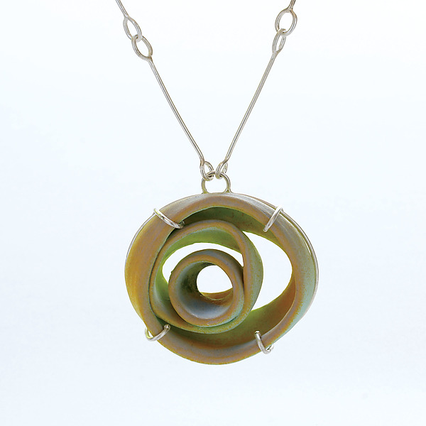 Tangerine & Chartreuse Triple Necklace by Lynn Latta (Silver Necklace) | Artful Home Tangerine & Chartreuse Triple Necklace by Lynn Latta (Silver Necklace) | Artful Home