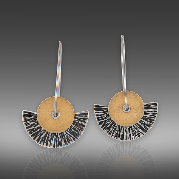 Sunburst Earrings by Melanie Considine (Gold & Silver Earrings) | Artful Home Sunburst Earrings by Melanie Considine (Gold & Silver Earrings) | Artful Home