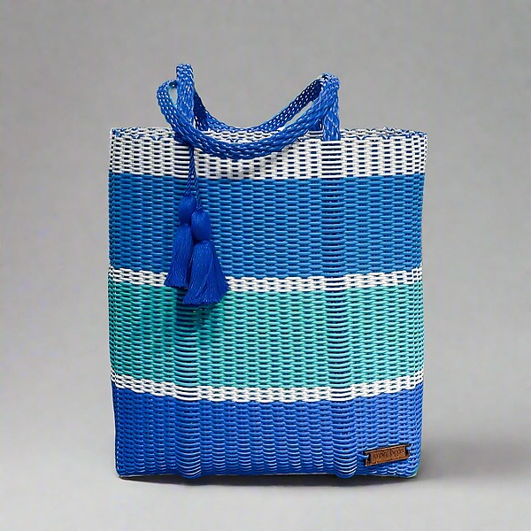 Large Triple Band Cesta Tote by Ixoq (Handbag) | Artful Home Large Triple Band Cesta Tote by Ixoq (Handbag) | Artful Home