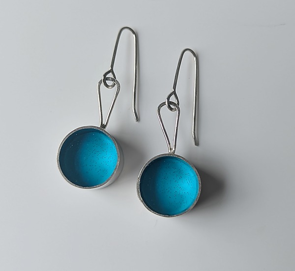 Blue Grotto Drum Earrings by Rosa Murillo (Silver Earrings) | Artful Home Blue Grotto Drum Earrings by Rosa Murillo (Silver Earrings) | Artful Home