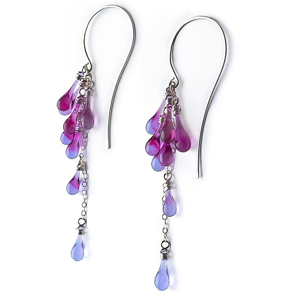 Wisteria Earrings by Tawny Reynolds (Art Glass Earrings) | Artful Home Wisteria Earrings by Tawny Reynolds (Art Glass Earrings) | Artful Home