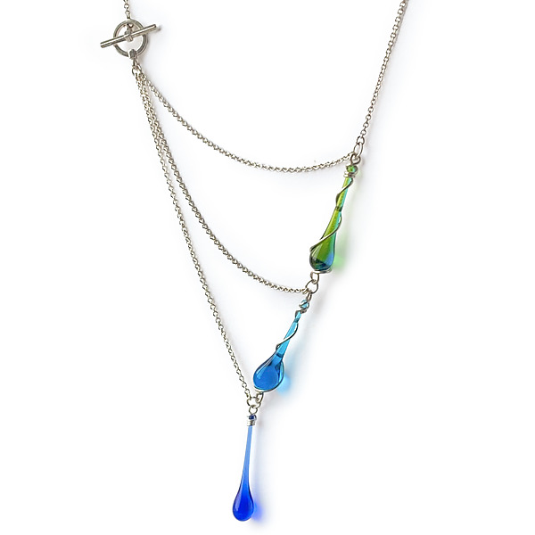 Aurora Asymmetric Necklace by Tawny Reynolds (Art Glass Necklace) | Artful Home Aurora Asymmetric Necklace by Tawny Reynolds (Art Glass Necklace) | Artful Home