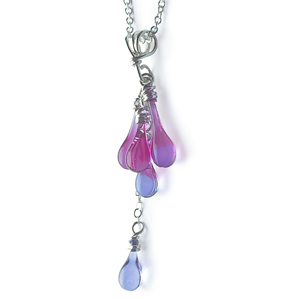 Small Wisteria Pendant by Tawny Reynolds (Silver & Art Glass Necklace) | Artful Home Small Wisteria Pendant by Tawny Reynolds (Silver & Art Glass Necklace) | Artful Home