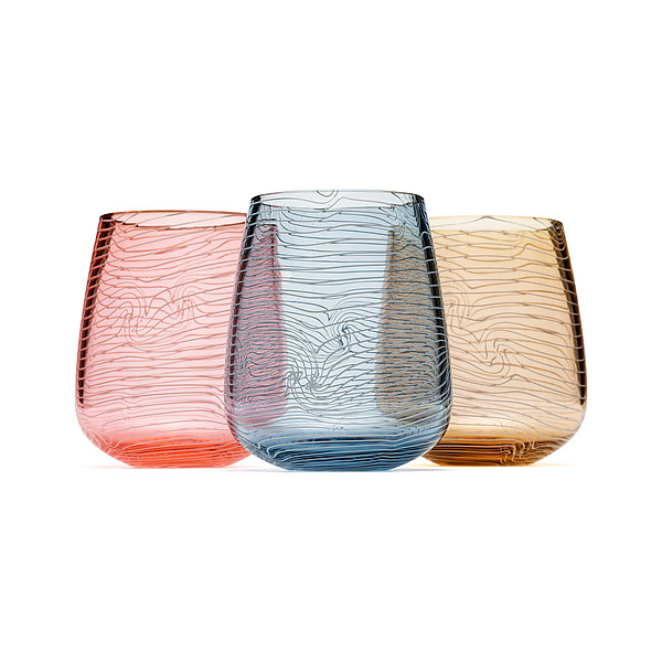 Topographic Wine Glass by Asher Holman (Art Glass Drinkware) | Artful Home Topographic Wine Glass by Asher Holman (Art Glass Drinkware) | Artful Home
