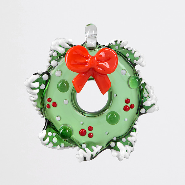 Snow-Kissed Wreath by David Colton (Art Glass Ornament) | Artful Home Snow-Kissed Wreath by David Colton (Art Glass Ornament) | Artful Home
