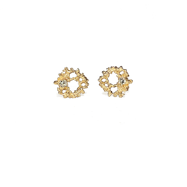 Supernova Stud Earrings by Michele Scholnick (Gold & Stone Earrings) | Artful Home Supernova Stud Earrings by Michele Scholnick (Gold & Stone Earrings) | Artful Home