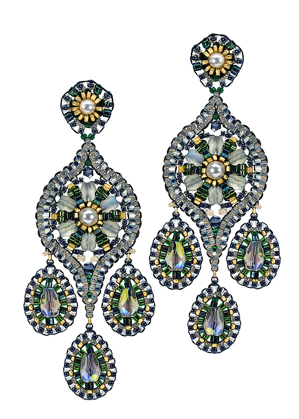 Radiant Chandelier Earrings by Miguel Ases Jewelry (Beaded Earrings) | Artful Home Radiant Chandelier Earrings by Miguel Ases Jewelry (Beaded Earrings) | Artful Home