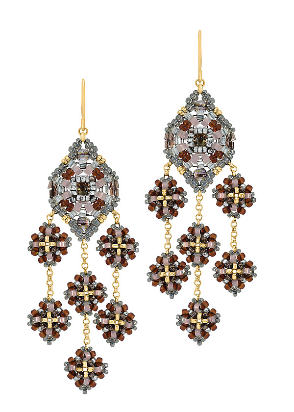 Dusty Rose and Slate Dangle Earrings by Miguel Ases Jewelry (Earrings) | Artful Home Dusty Rose and Slate Dangle Earrings by Miguel Ases Jewelry (Earrings) | Artful Home