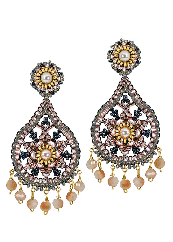 Teardrop with a Twist Earrings by Miguel Ases Jewelry (Beaded Earrings) | Artful Home Teardrop with a Twist Earrings by Miguel Ases Jewelry (Beaded Earrings) | Artful Home