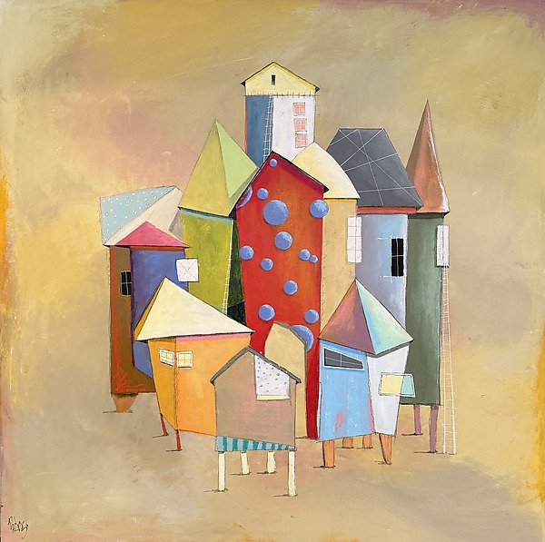 Friends in Close Places by Armando Pedroso (Mixed-Media Painting) | Artful Home Friends in Close Places by Armando Pedroso (Mixed-Media Painting) | Artful Home