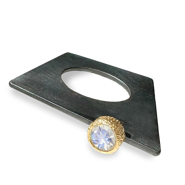 Radiance Solitaire Slice Ring by Susan Hamilton Meier (Gold, Silver & Stone Ring) | Artful Home Radiance Solitaire Slice Ring by Susan Hamilton Meier (Gold, Silver & Stone Ring) | Artful Home