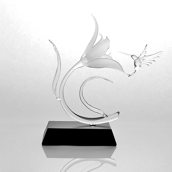 Lily and Hummingbird by Hung Nguyen (Art Glass Sculpture) | Artful Home Lily and Hummingbird by Hung Nguyen (Art Glass Sculpture) | Artful Home