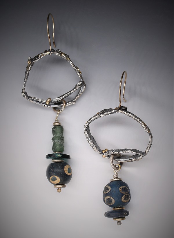 Ancient Whisper Earrings by Nina Mann (Gold & Silver Earrings) | Artful Home Ancient Whisper Earrings by Nina Mann (Gold & Silver Earrings) | Artful Home