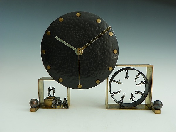 Swing Shift by Mary Ann Owen and Malcolm Owen (Metal Clock) | Artful Home Swing Shift by Mary Ann Owen and Malcolm Owen (Metal Clock) | Artful Home
