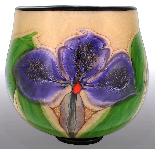 Violet Orchid Bowl by Mayauel Ward (Art Glass Bowl) | Artful Home Violet Orchid Bowl by Mayauel Ward (Art Glass Bowl) | Artful Home