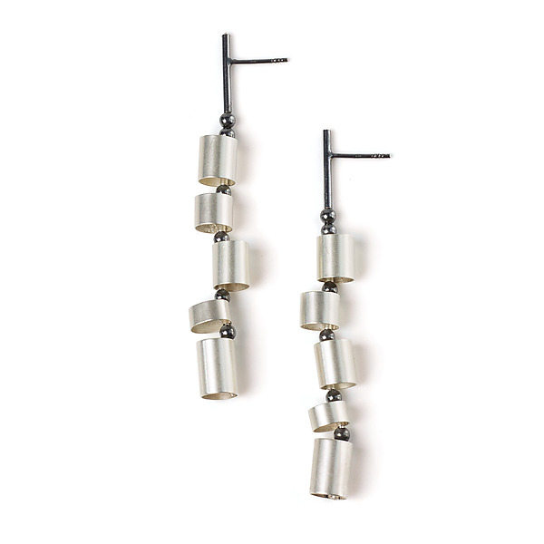 Linked Tube Earrings by Laurette O Linked Tube Earrings by Laurette O