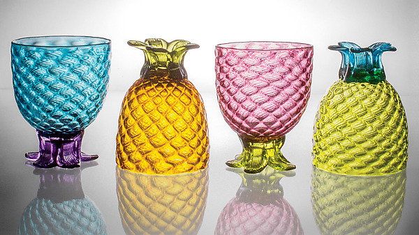 Set of Four of Small Pineapple Glasses by Andrew Iannazzi (Art Glass Drinkware) | Artful Home Set of Four of Small Pineapple Glasses by Andrew Iannazzi (Art Glass Drinkware) | Artful Home