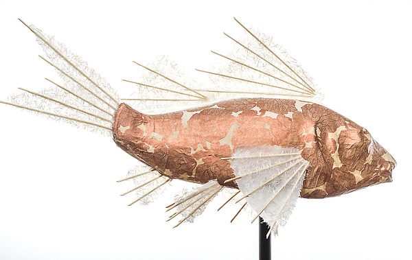 Copper Coral Koi Lamp by Linda Fisher (Mixed-Media Lamp) | Artful Home Copper Coral Koi Lamp by Linda Fisher (Mixed-Media Lamp) | Artful Home