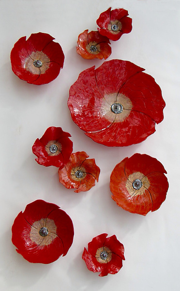 Nine Poppies by Amy Meya (Ceramic Wall Sculpture) | Artful Home Nine Poppies by Amy Meya (Ceramic Wall Sculpture) | Artful Home