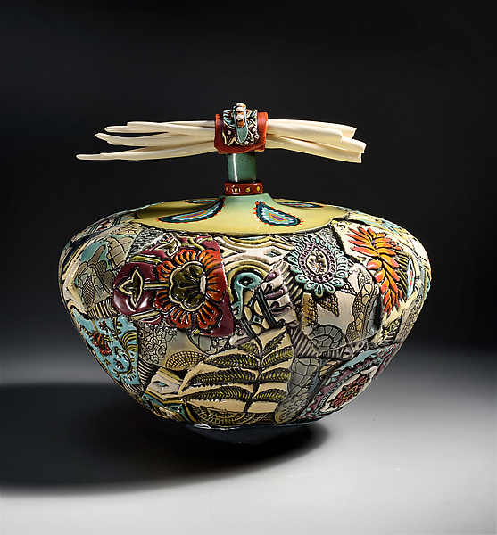 Extra Large Vessel with Porcelain Bones by Gail Markiewicz (Ceramic Vessel) | Artful Home Extra Large Vessel with Porcelain Bones by Gail Markiewicz (Ceramic Vessel) | Artful Home