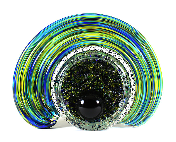 Celestial Geode - Blue and Yellow Mix by Thomas Kelly (Art Glass Sculpture) | Artful Home