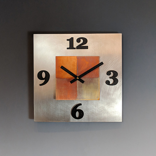 Kitchen Steel by Leonie Lacouette (Metal Clock) | Artful Home
