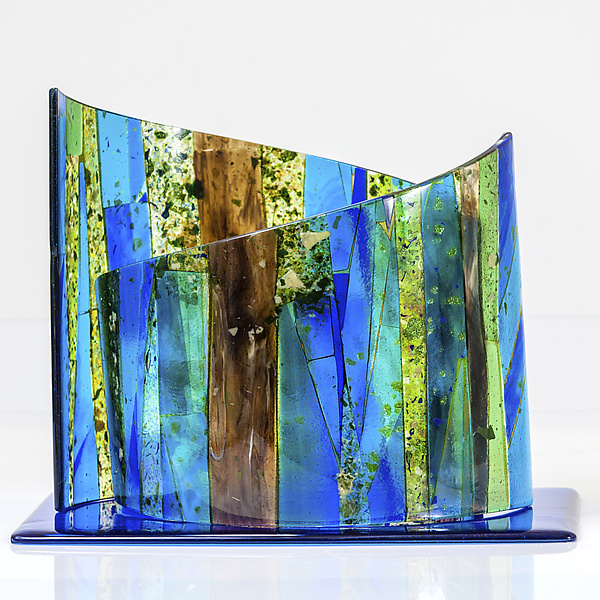 Blue Arc by Varda Avnisan (Art Glass Sculpture) | Artful Home
