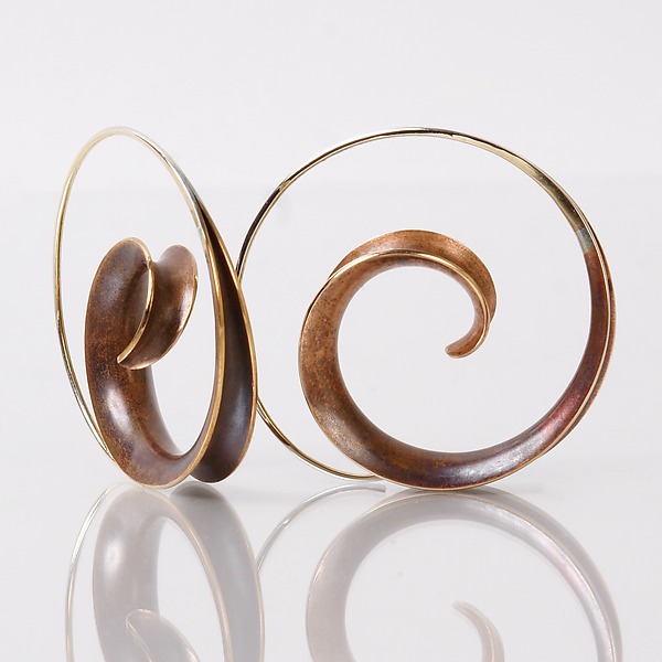 Bronze Spiral Earrings by Nancy Linkin Designs (Gold & Bronze Earrings) | Artful Home