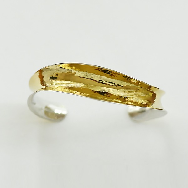 Undulated Cuff Bracelet by Nancy Linkin Designs (Silver & Gold Bracelet) | Artful Home