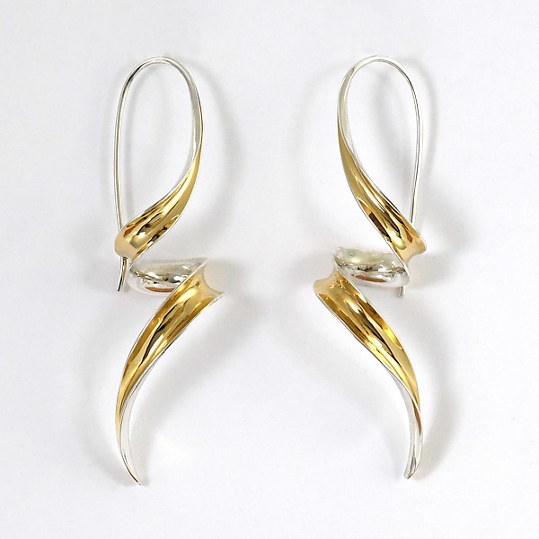 Swirl Earrings by Nancy Linkin Designs (Gold & Silver Earrings) | Artful Home