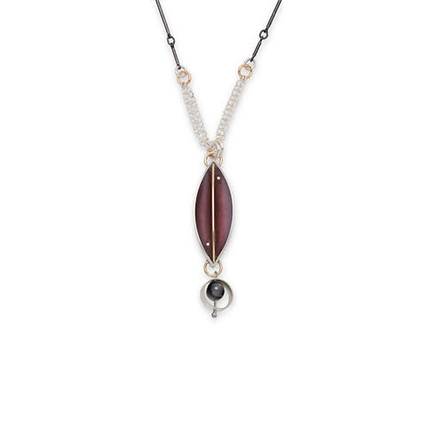 Small Leaf Pendant with Pearl by Eileen Sutton (Gold, Silver & Pearl Necklace) | Artful Home