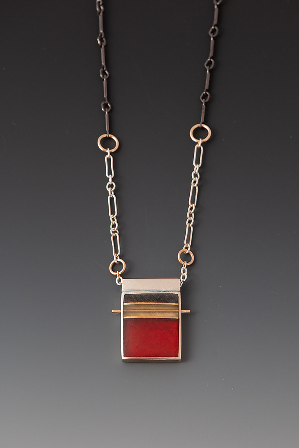 Rec Necklace by Eileen Sutton (Gold, Silver & Resin Necklace) | Artful Home