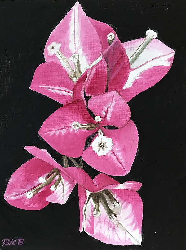Five Pink Petals by Barbara Buer (Acrylic Painting) | Artful Home