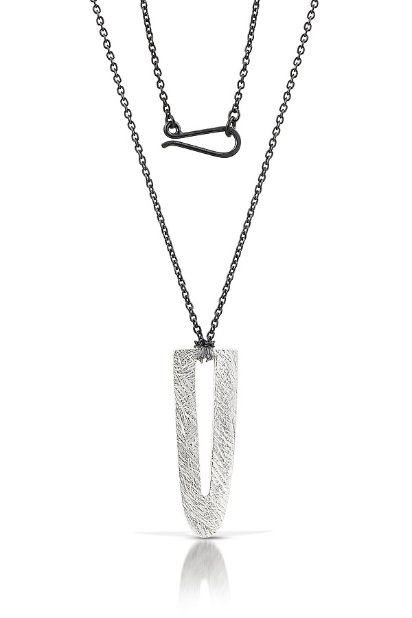 Long Carved Arch Slot Pendant Necklace by Heather Guidero (Silver Necklace) | Artful Home