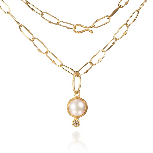 ネックレス・ペンダント MARNI BRASS AND PEARL NECKLACE Pearls and crystals Flower Delirium chain necklace | Marni