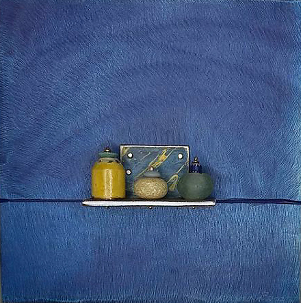 New Bronze Still Life Blue 20 by Alice McLean (Mixed-Media Wall Sculpture) | Artful Home
